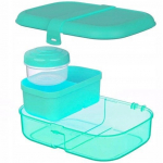 Pietų dėžutė su padažo dėžutė ir skyriais Bento, 1100 ml.