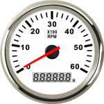 (WS 6000 aps./min.)8000 aps./min. Tachometras Valtis Automobilinis Jūrinis Tachometras su LCD Valandų matuokliu Automobilinis tachometras su raudonu ap&scaron;vietimu 12V valties priedai jūrinis, WS 6000 aps./min