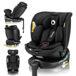 Lionelo Navy i-Size Black Onyx besisukanti automobilinė kėdutė, ISOFIX, juoda