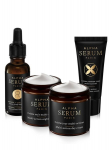 Prabangus veido priežiūros rinkinys dienai ir nakčiai Alpha Serum Paris: dieninis veido kremas 60 ml + naktinis veido kremas 60 ml + veido serumas 30 ml + akių kontūro kremas 15 ml