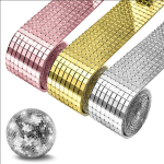 Lipnūs veidrodiniai tapetai rulonas,  Rose Golden
