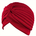 Elastinga klostuota turbaninė kepurė,  Raudona
