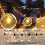 G40 LED lauko terasa girlianda, E12 lizdai., 86FT/26,21M-40+4Lemputė
