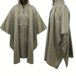Suaugusiųjų lietpaltis su gobtuvu,  Armija žalia 1