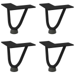 Plaukų segtukas stalo kojelės, 4 vnt., juoda, 10cm, plienas