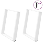 Valgomojo stalo kojelės, u formos, 2 vnt., balta, 70x(72-73)cm