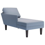 Chaise lounge su pagalvės mėlynu velveto audiniu