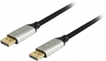 5m DisplayPort laidas, aliuminis juodas, 8K suderinamumas