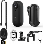 Vaizdo kamera 4K mini kūno kamera, 128GB, 360&deg; sukimosi segtukas, magnetinė virvė, juoda