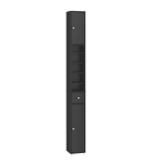 SoBuy Vonios Kambario Spintelė BZR34-II-SCH Juoda 20x180x20cm MDF Vandeniui Atspari Reguliuojamos Lentynos Stalčius