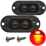 2 vnt. 2 LED prožektoriai, rūkyti 12-24 V - raudonas