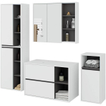 4-ių dalių vonios baldų komplektas Akord Vami, baltas/juodas