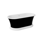 Vonia Besco Ziva Black&White Matt, 160 x 75 cm, su sifonu su persipylimu slim white
