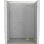 Du&scaron;o durys Mexen Lunar-F, sulankstomos, de&scaron;inė, 130 cm, transparent/brushed gold