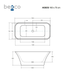 Vonia Besco Assos Black&White, 160 x 70 cm, su klik-klak chrome