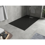 Stačiakampis du&scaron;o padėklas Mexen Hugo SMC, 150 x 80 cm, Black+Inox