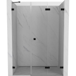Du&scaron;o durys Mexen Lunar-F, sulankstomos, de&scaron;inė, 130 cm, transparent/black