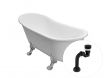 Vonia Besco Olaya 160, White+Chrome, su sifonu Klik-klak Black