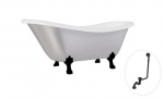 Vonia Besco Otylia Glam 170, Silver+Black, su sifonu su persipylimu Klik-klak Black