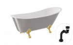 Vonia Besco Olaya Glam 160, Silver+Gold, su sifonu Klik-klak Black