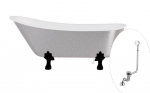 Vonia Besco Olaya Glam 160, Silver+Black, su sifonu su persipylimu Klik-klak Chrome