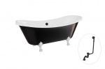 Vonia Besco Amelia B&W 190, Black/White+Chrome, su sifonu su persipylimu Klik-klak Black