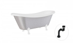 Vonia Besco Amelia Glam 190, Silver+White, su sifonu Klik-klak Black
