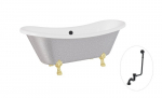 Vonia Besco Amelia Glam 190, Silver+Gold, su sifonu su persipylimu Klik-klak Black