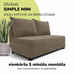 Dvivietis i&scaron;skleidžiamas sofos Simple Mini, Podrez, smėlio spalvos