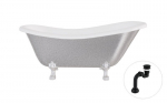 Vonia Besco Otylia Glam 160, Silver+Chrome, su sifonu Klik-klak Black