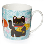 Porcelianinis puodelis "laimės katė" Maneki Neko