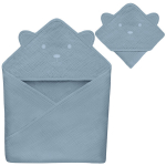 Vaiki&scaron;kas muslino rank&scaron;luostis su gobtuvu Lionelo Muslin Hooded Towel Grey Sky