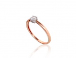 Auksinis žiedas su deimantais Diamond Sky "Solitaire IV" i&scaron; raudono, 585 prabos aukso