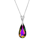 Sidabrinis kaklo papuo&scaron;alas moterims DiamondSky &bdquo;Rainbow Waterfall (Vitrail Medium)&ldquo; su Swarovski kristalais, Golden