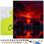 Tapymas pagal numerius, Savana mėnesienoje, 40x50, Oh-art, ANG1021