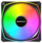Montech Korpusų ventiliatorius RX120 PRO BLACK, 120mm, 12V, 1600RPM, 1.63mmH2O, HDB, 20 LED, RGB valdiklis įtrauktas
