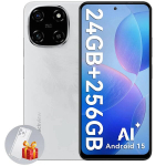 Telefonas Blackview COLOR 6 4G 8/256GB SD 2TB, 6.67" 90Hz 50MP+13MP, 5000mAh Android 15 Dual SIM Face ID - Balta