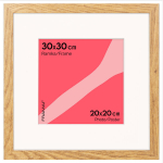 Nuotraukų rėmelis su passe-partout FRAMAI 30x30 cm Nuotraukų rėmelio dydis 20x20 cm ąžuolo spalvos rėmelis su &scaron;viesiu passe-partout