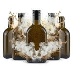 50x 350ml Tamsaus Stiklo "rum" Buteliai su Dangteliais