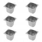 Gn 1/6 Gastronominis Indas Nerūdijančio Plieno 150mm - 6 vnt. Rinkinys