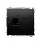 Lizdas Rj45 Cat 5e, juodas matinis, Simon Basic