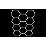 LED Hexagon garažo &scaron;viestuvas 460W, 6500K, 11 segmentų, 419&times;301 cm