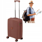Mažas rankinio bagažo lagaminas Wowbag 7918 S 46L rožinio aukso