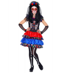 "MUJER DIA DE LOS MUERTOS" (suknelė, rankų &scaron;ildytuvai, galvos apdangalas su &scaron;ydu)
