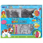 Dažai vitražiniai Amos Sun Deco 6x10.5 ml +13 pakabukų