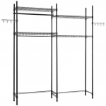 Skalbinių kambario laikymo lentyna, 161x34x196.5 cm, juoda, metalas