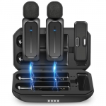 Belaidžiai lavalier mikrofonai su dėklu, skirti iPhone ir Android, 2 vnt.