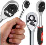 Grzechotka 1/4" Verke - tvirta, chromuota, su ergonomi&scaron;ka rankena