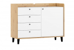 Komoda Meblocross Dolce DOL-03, ruda/balta