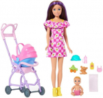 Lėlė &bdquo;Barbie Skipper Babysitters Inc.&ldquo; ir vežimėlio žaidimo rinkinys su kūdikiu (JJB42)